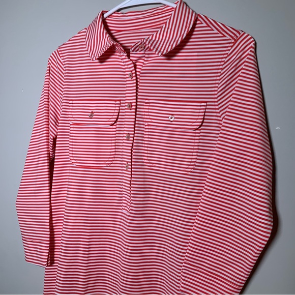 Vineyard Vines | Red Women's Striped Performance Margo Shirt Dress | size XS - Picture 3 of 7